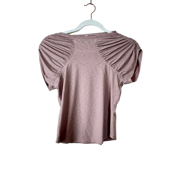 FP Movement Mauve Ruched Short Sleeve Active Top NWOT Size Small - Picture 1 of 7